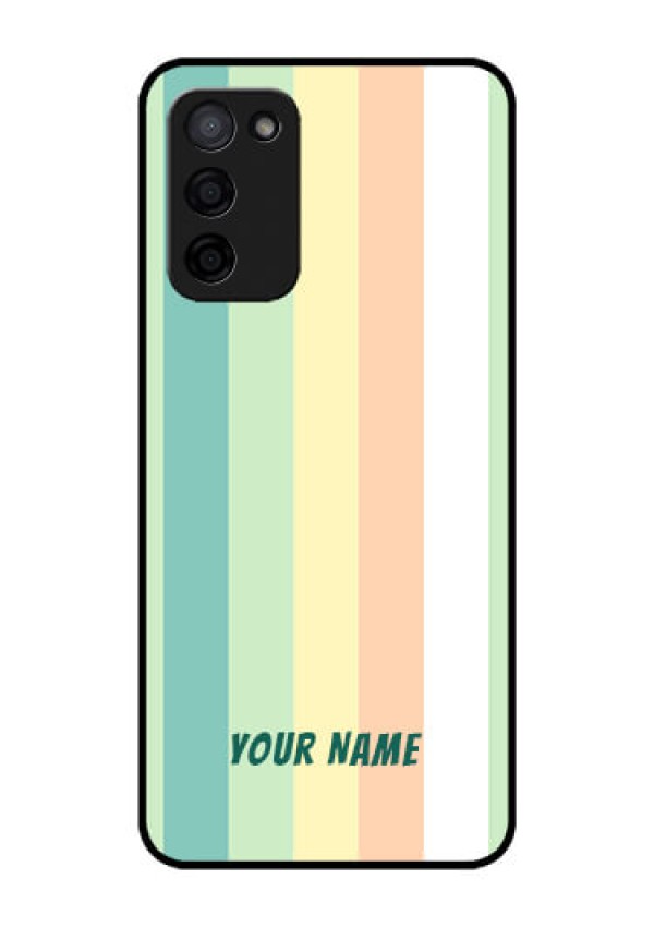 Oppo A53s 5G Photo Printing on Glass Case - Multi-colour Stripes Design