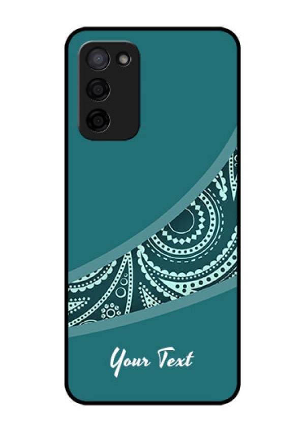Oppo A53s 5G Photo Printing on Glass Case - semi visible floral Design