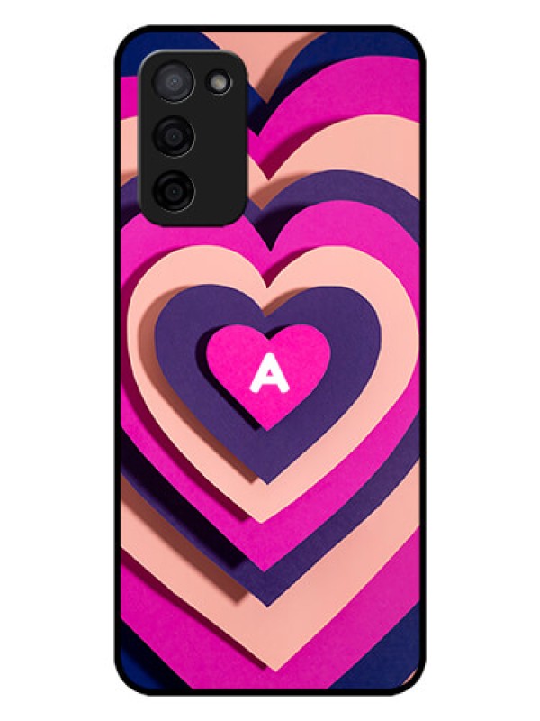 Custom Oppo A53s 5G Custom Glass Mobile Case - Cute Heart Pattern Design