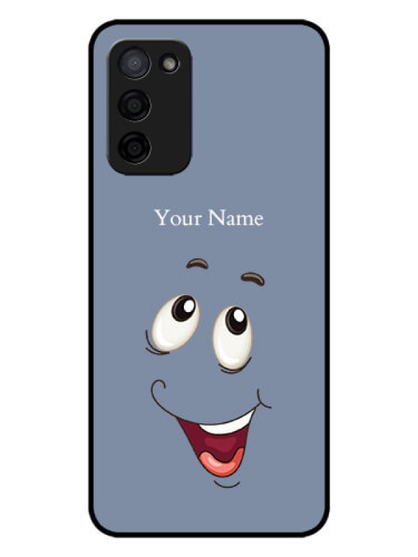 Custom Oppo A53s 5G Photo Printing on Glass Case - Laughing Cartoon Face Design