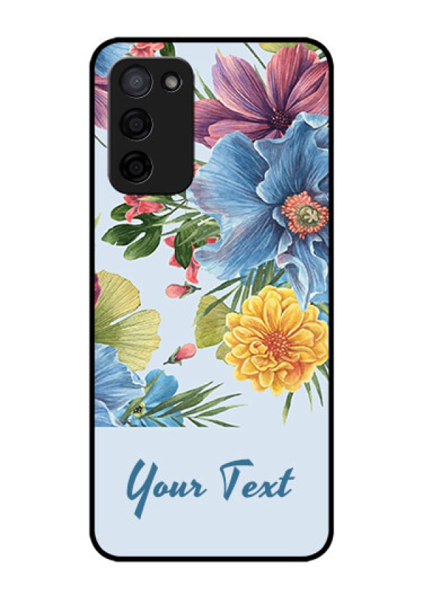 Oppo A53s 5G Custom Glass Mobile Case - Stunning Watercolored Flowers Painting Design