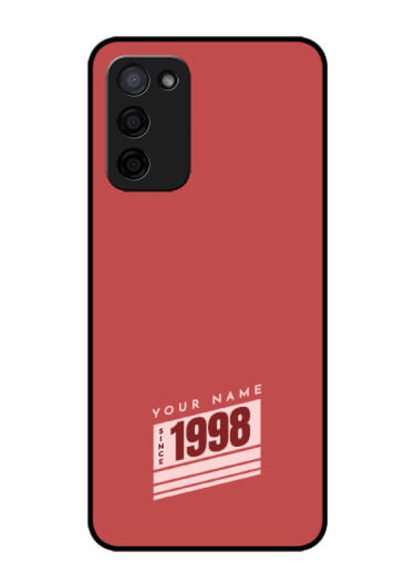 Oppo A53s 5G Custom Glass Phone Case - Red custom year of birth Design