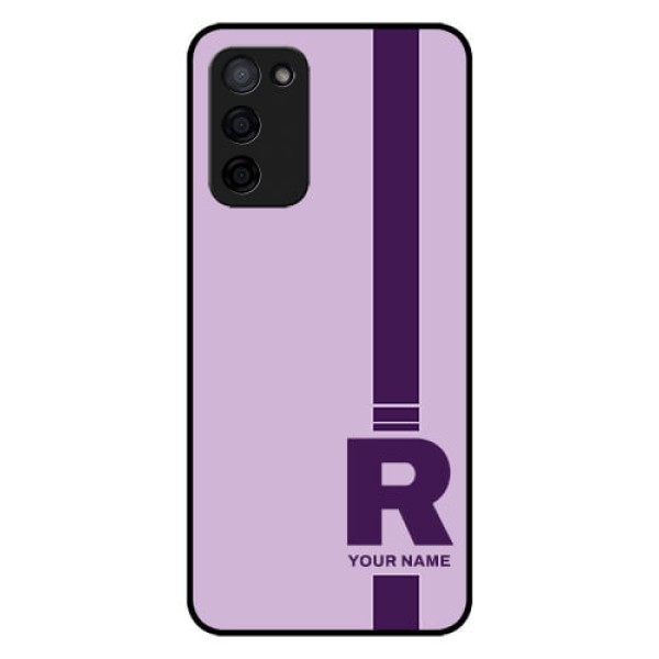 Oppo A53s 5G Photo Printing on Glass Case - Simple dual tone stripe with name Design Oppo A53s 5G Photo Printing on Glass Case - Simple dual tone stripe with name Design