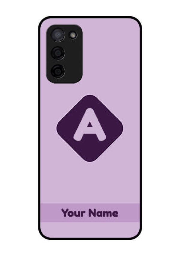 Oppo A53s 5G Custom Glass Mobile Case - Custom Letter in curved badge Design