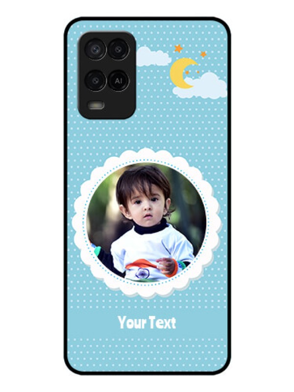 Custom Oppo A54 Personalised Glass Phone Case - Violet Pattern Design