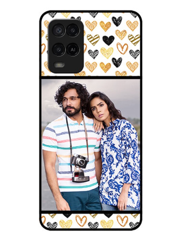 Custom Oppo A54 Photo Printing on Glass Case - Love Symbol Design