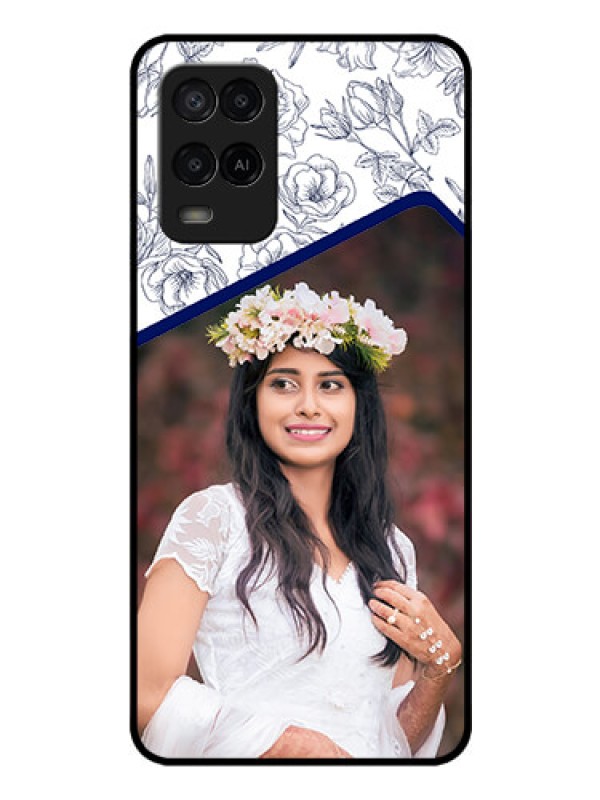 Custom Oppo A54 Personalized Glass Phone Case - Premium Floral Design