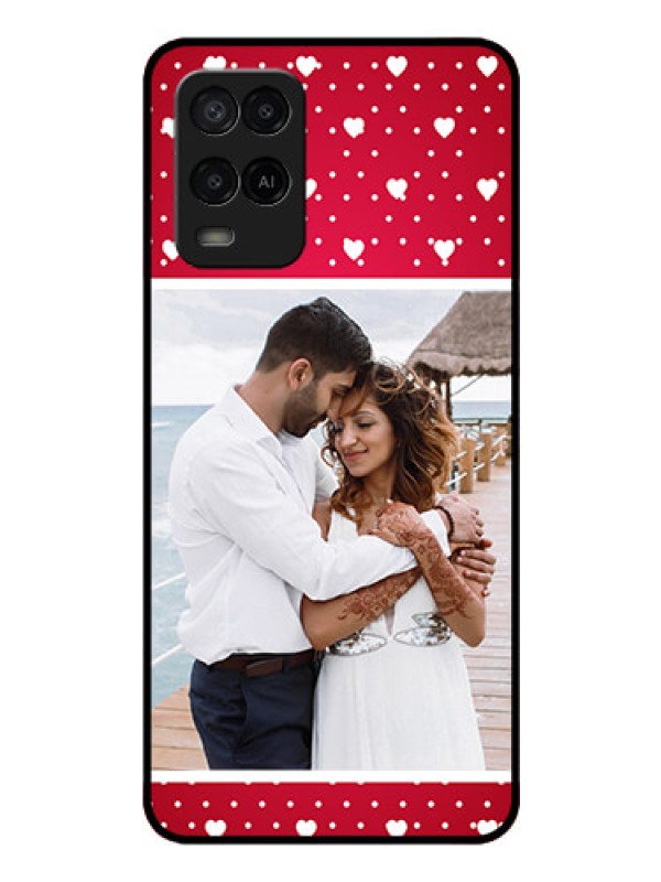 Custom Oppo A54 Photo Printing on Glass Case - Hearts Mobile Case Design