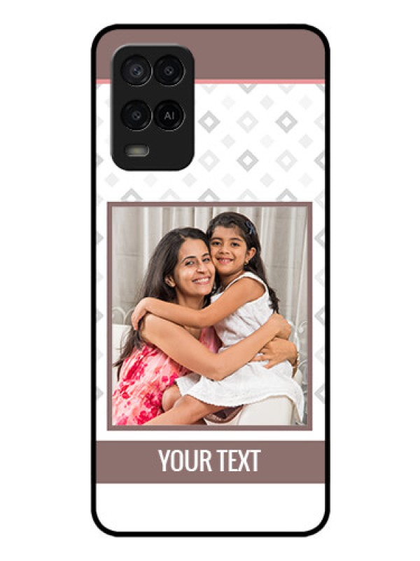 Custom Oppo A54 Photo Printing on Glass Case - Simple Diamond Design