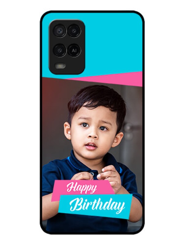 Custom Oppo A54 Personalized Glass Phone Case - Image Holder with 2 Color Design