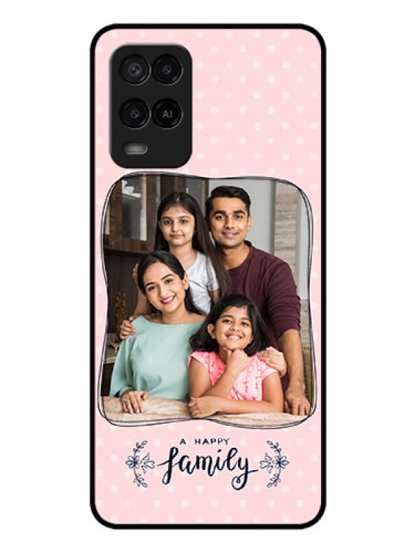 Custom Oppo A54 Custom Glass Phone Case - Family with Dots Design