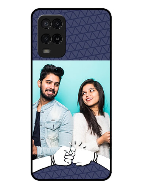 Custom Oppo A54 Photo Printing on Glass Case - with Best Friends Design 