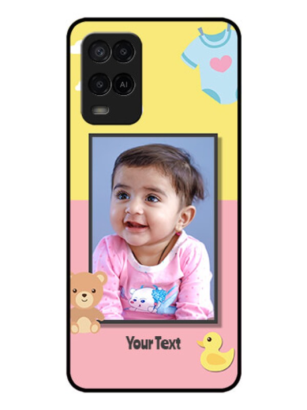 Custom Oppo A54 Photo Printing on Glass Case - Kids 2 Color Design