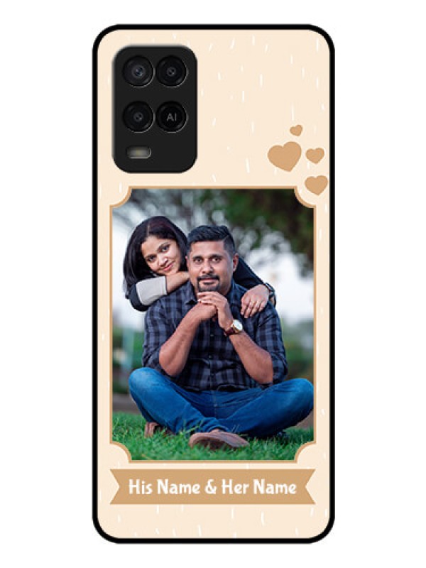 Custom Oppo A54 Custom Glass Phone Case - with confetti love design 