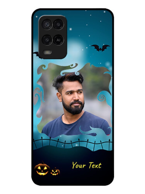 Custom Oppo A54 Custom Glass Phone Case - Halloween frame design