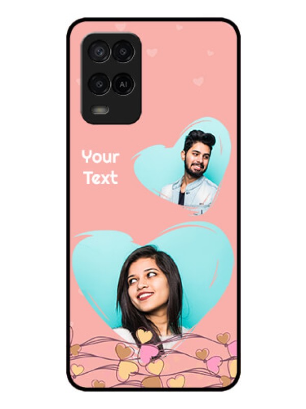 Custom Oppo A54 Custom Glass Mobile Case - Love Doodle Design