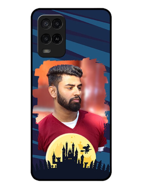 Custom Oppo A54 Photo Printing on Glass Case - Halloween Witch Design 