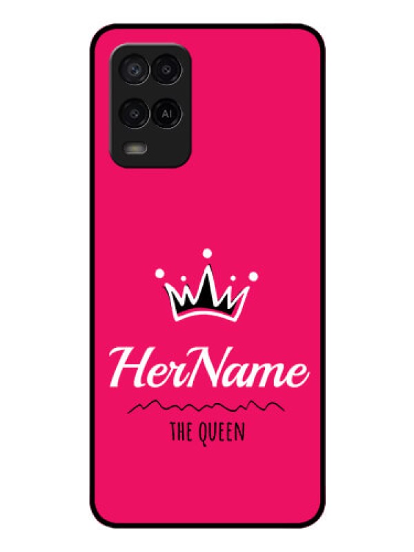 Custom Oppo A54 Glass Phone Case Queen with Name
