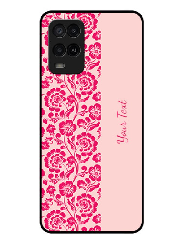 Custom Oppo A54 Custom Glass Phone Case - Attractive Floral Pattern Design
