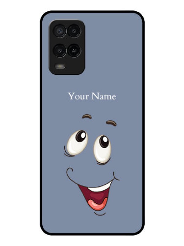 Custom Oppo A54 Photo Printing on Glass Case - Laughing Cartoon Face Design