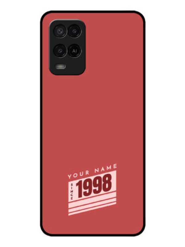 Custom Oppo A54 Custom Glass Phone Case - Red custom year of birth Design