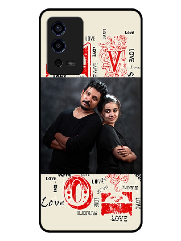 Custom Oppo A55 Photo Printing on Glass Case - Trendy Love Design Case