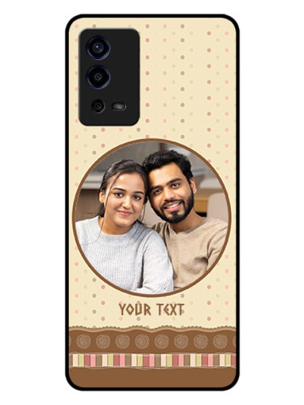 Custom Oppo A55 Custom Glass Mobile Case - Brown Dotted Mobile Case Design