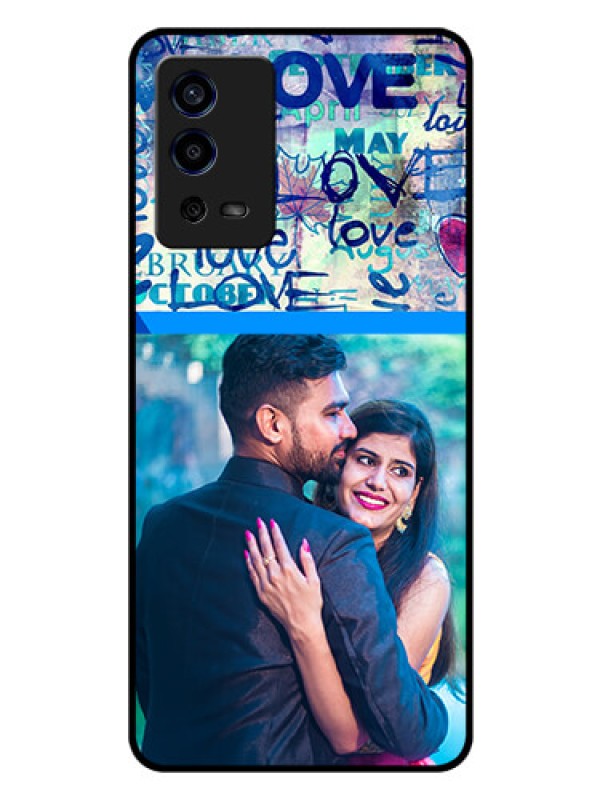 Custom Oppo A55 Custom Glass Mobile Case - Colorful Love Design