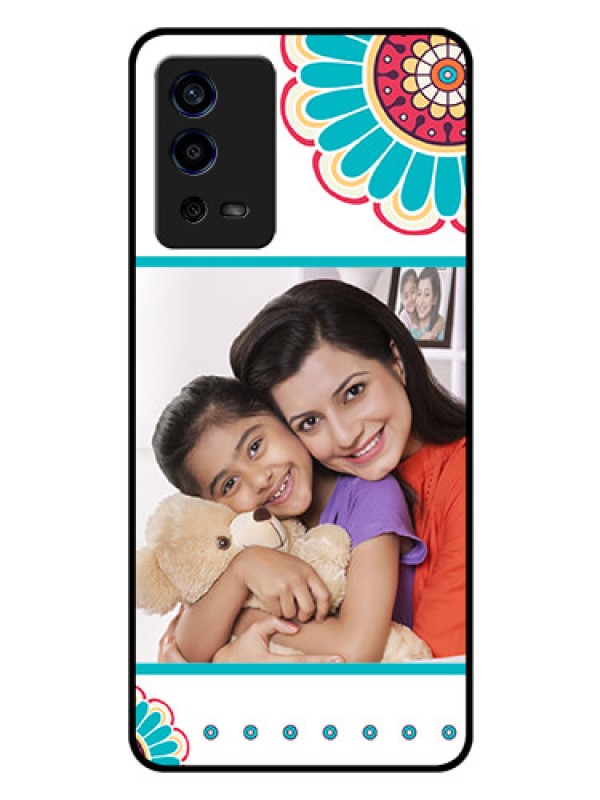 Custom Oppo A55 Custom Glass Phone Case - Flower Design