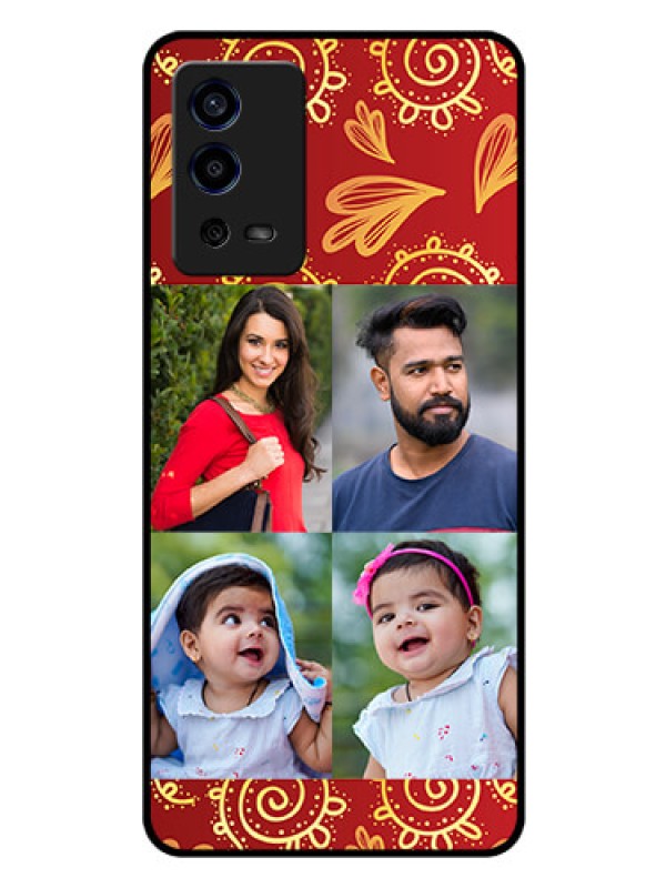 Custom Oppo A55 Photo Printing on Glass Case - 4 Image Traditional Design