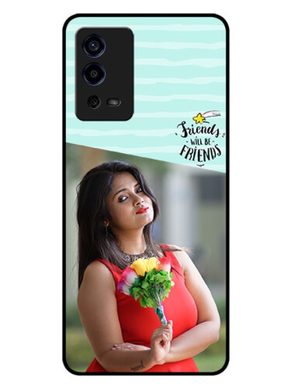 Custom Oppo A55 Custom Glass Phone Case - Friends Picture Icon Design