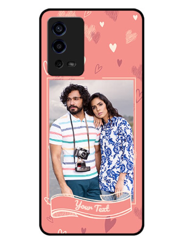 Custom Oppo A55 Custom Glass Phone Case - Love doodle art Design