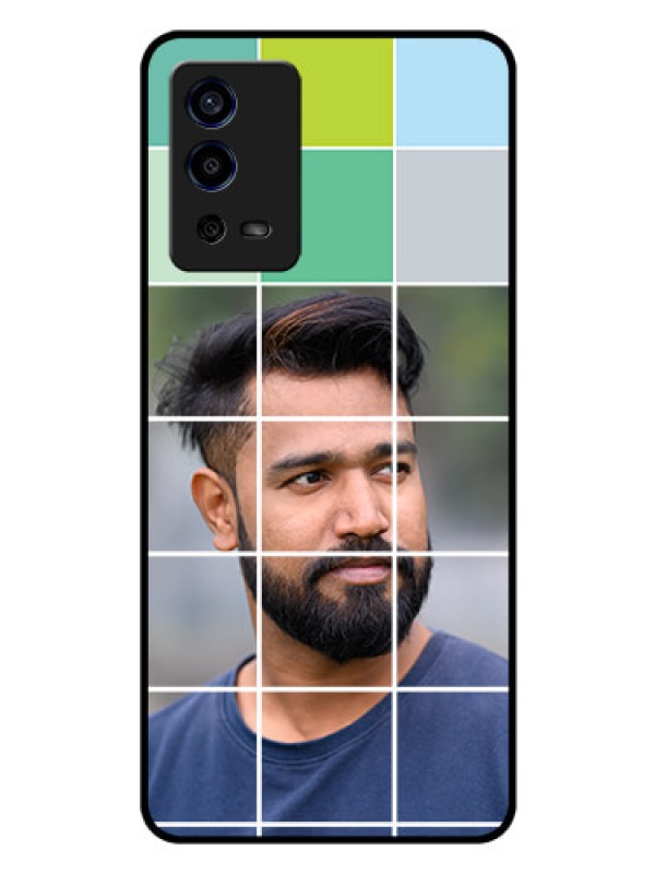 Custom Oppo A55 Photo Printing on Glass Case - with white box pattern