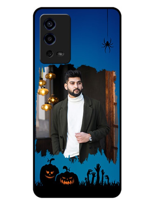 Custom Oppo A55 Photo Printing on Glass Case - with pro Halloween design