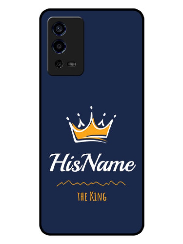 Custom Oppo A55 Glass Phone Case King with Name