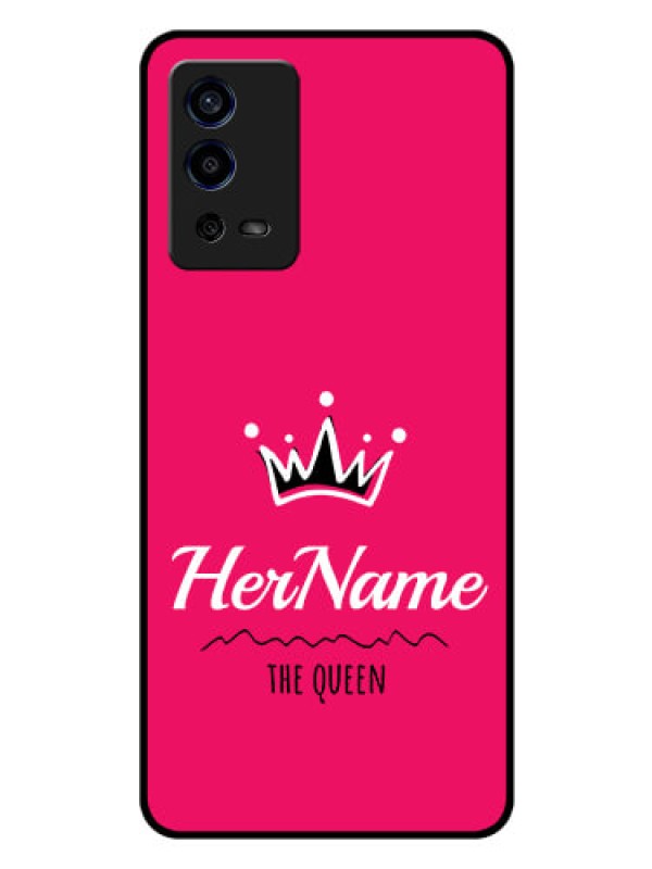 Custom Oppo A55 Glass Phone Case Queen with Name