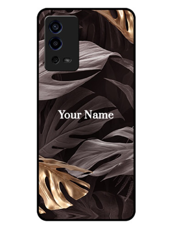 Custom Oppo A55 Personalised Glass Phone Case - Wild Leaves digital paint Design