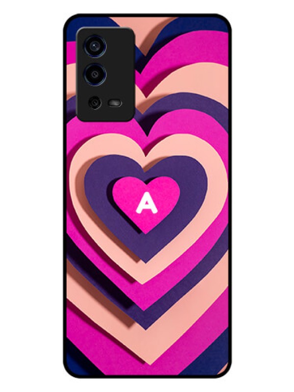 Custom Oppo A55 Custom Glass Mobile Case - Cute Heart Pattern Design