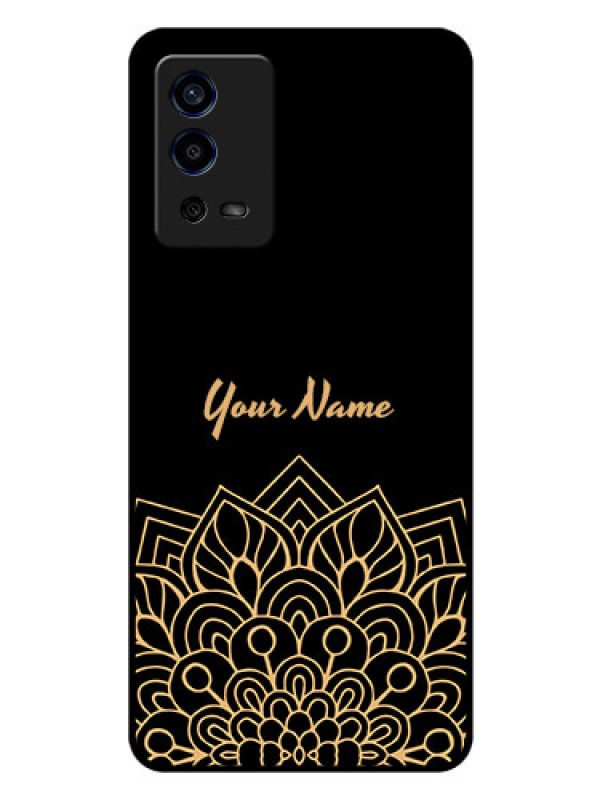 Custom Oppo A55 Custom Glass Phone Case - Golden mandala Design