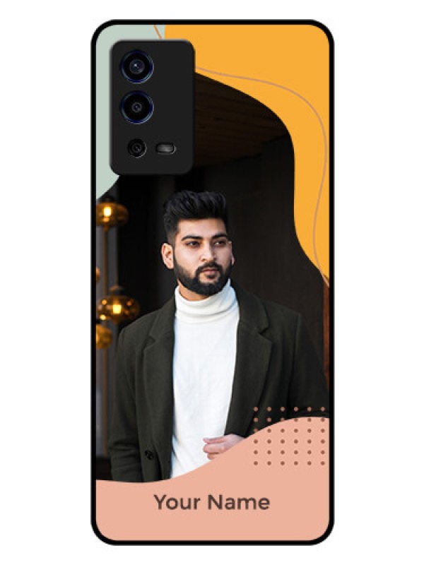 Custom Oppo A55 Personalized Glass Phone Case - Tri-coloured overlay design