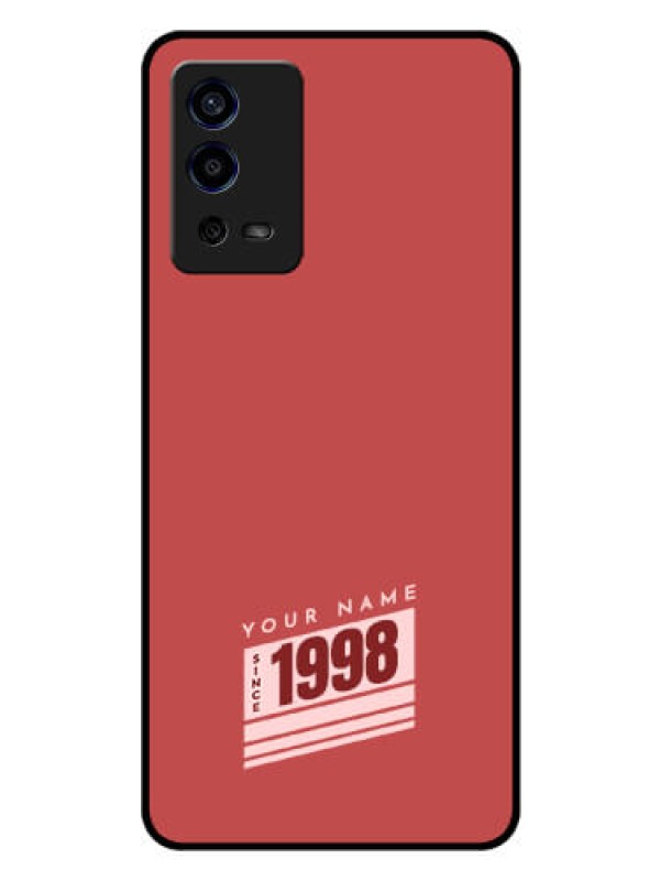 Custom Oppo A55 Custom Glass Phone Case - Red custom year of birth Design