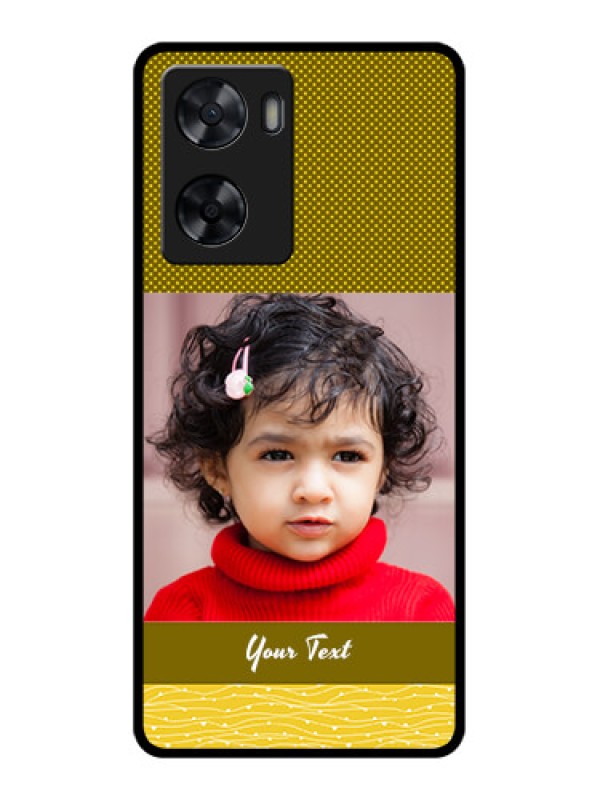 Custom Oppo A57 2022 Custom Glass Phone Case - Simple Green Color Design