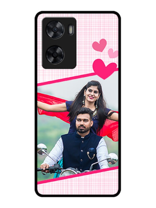 Custom Oppo A57 2022 Custom Glass Phone Case - Love Shape Heart Design