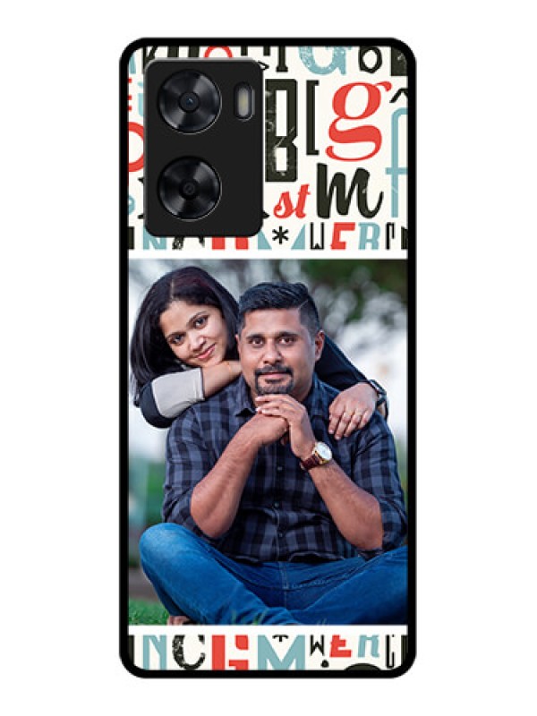 Custom Oppo A57 2022 Personalized Glass Phone Case - Alphabet Design