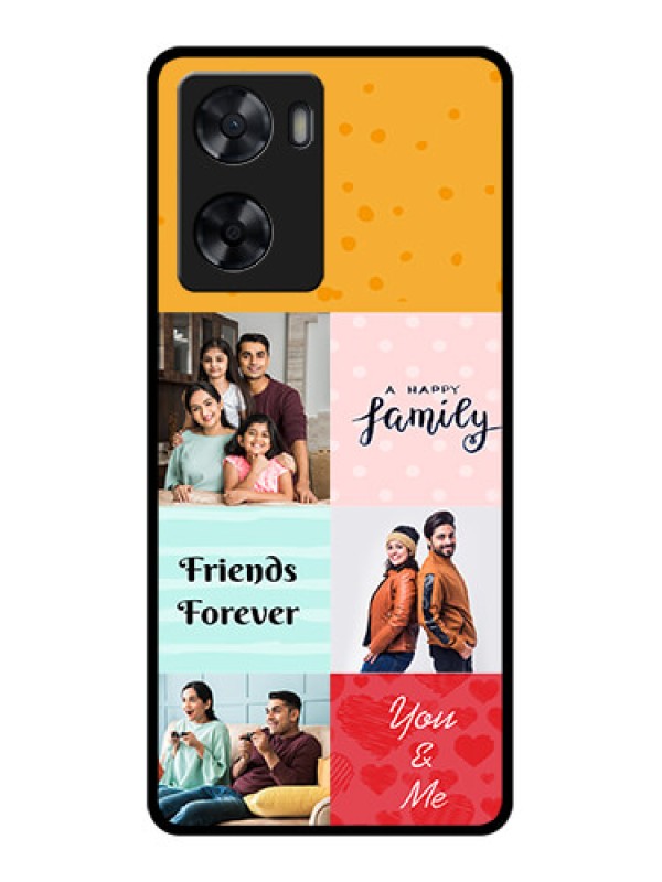 Custom Oppo A57 2022 Personalized Glass Phone Case - Images with Quotes Design