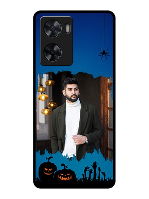 Custom Oppo A57 2022 Photo Printing on Glass Case - with pro Halloween design