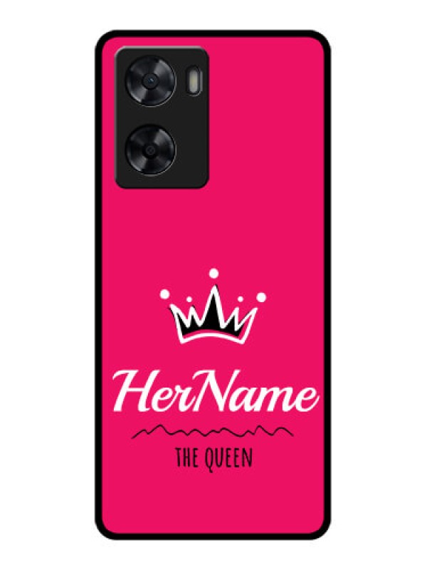 Custom Oppo A57 2022 Glass Phone Case Queen with Name