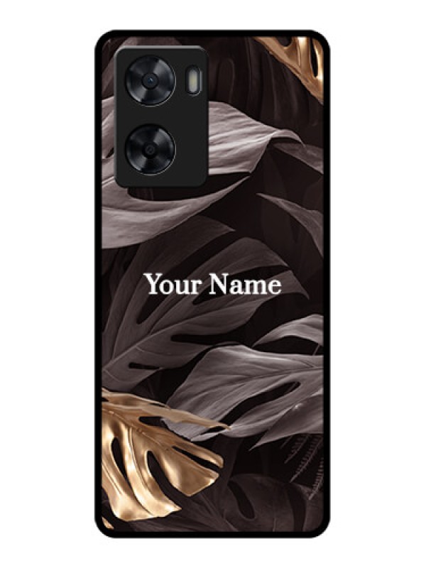 Custom Oppo A57 2022 Personalised Glass Phone Case - Wild Leaves digital paint Design