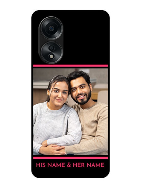 Custom Oppo A58 Custom Glass Mobile Case - with Add Text Design