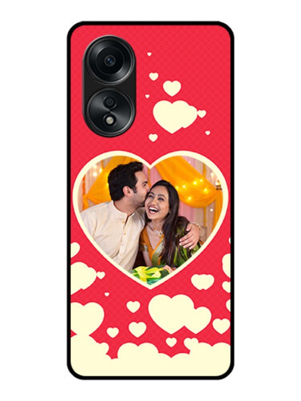 Custom Oppo A58 Custom Glass Mobile Case - Love Symbols Phone Cover Design